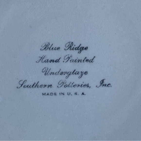 Vintage Blue Ridge Southern Pottery Luncheon Plate Fruit 8” Set Of 2 Rings USA - Picture 7 of 16